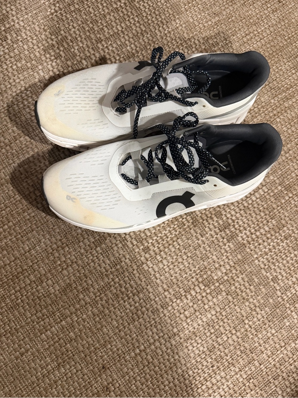 On Running Men’s White and Black Athletic Sneakers - Picture 4 of 5